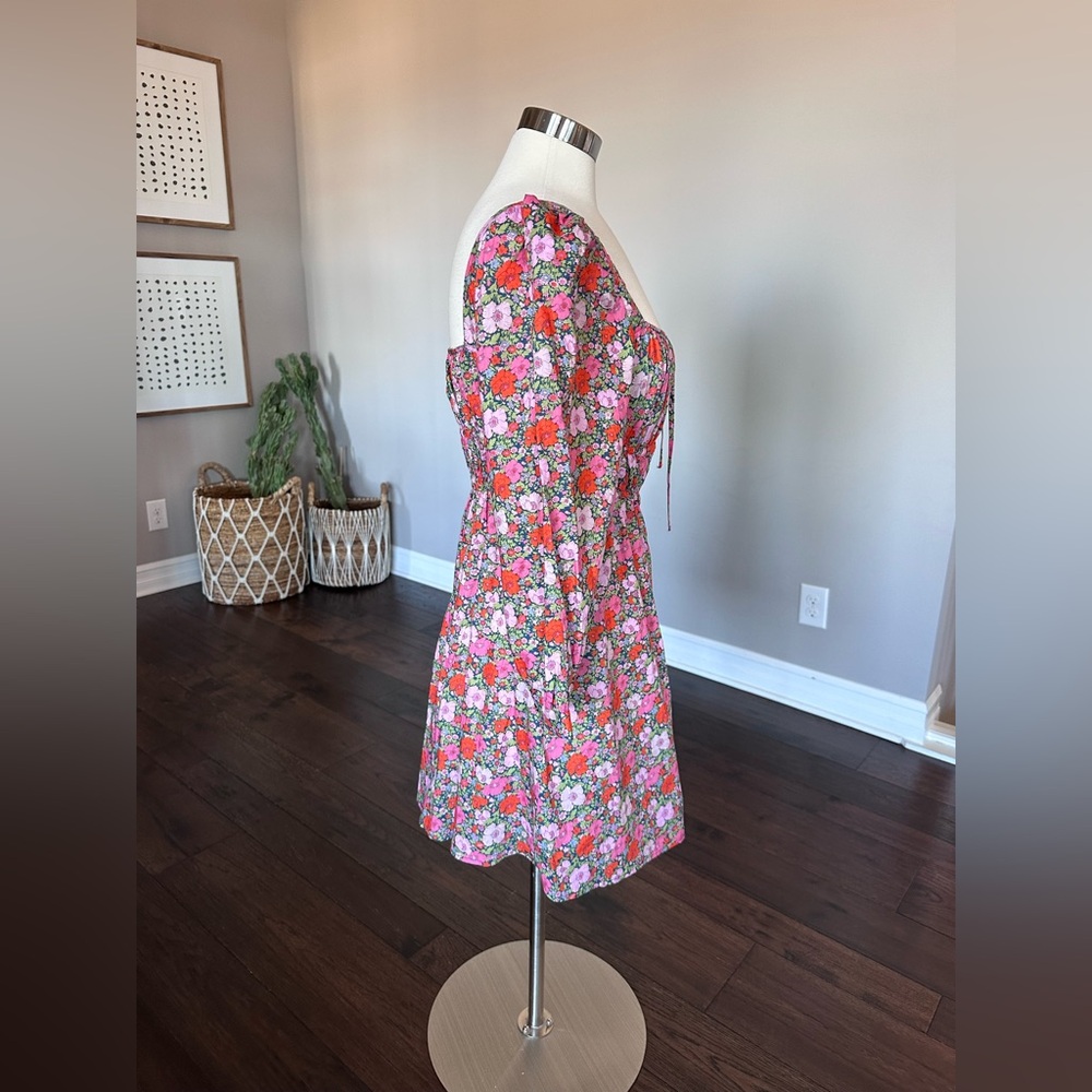 J. Crew Cinched-Waist Organic Cotton Dress Floral Liberty Meadow Song 12 NWOT - Picture 7 of 13